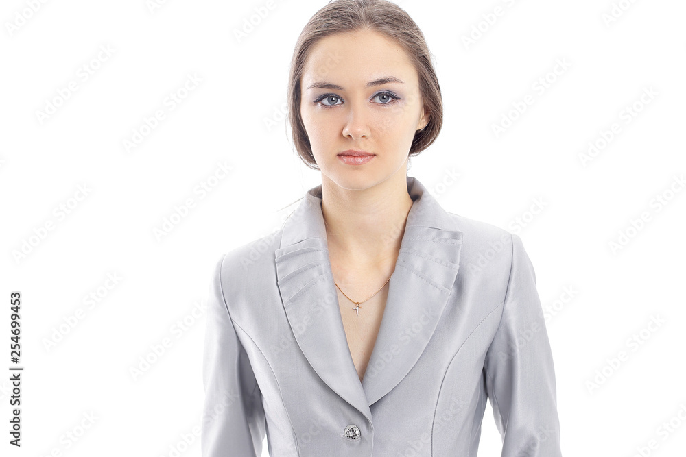 portrait of a modern young woman.isolated on white portrait of a modern young woman.isolated on white