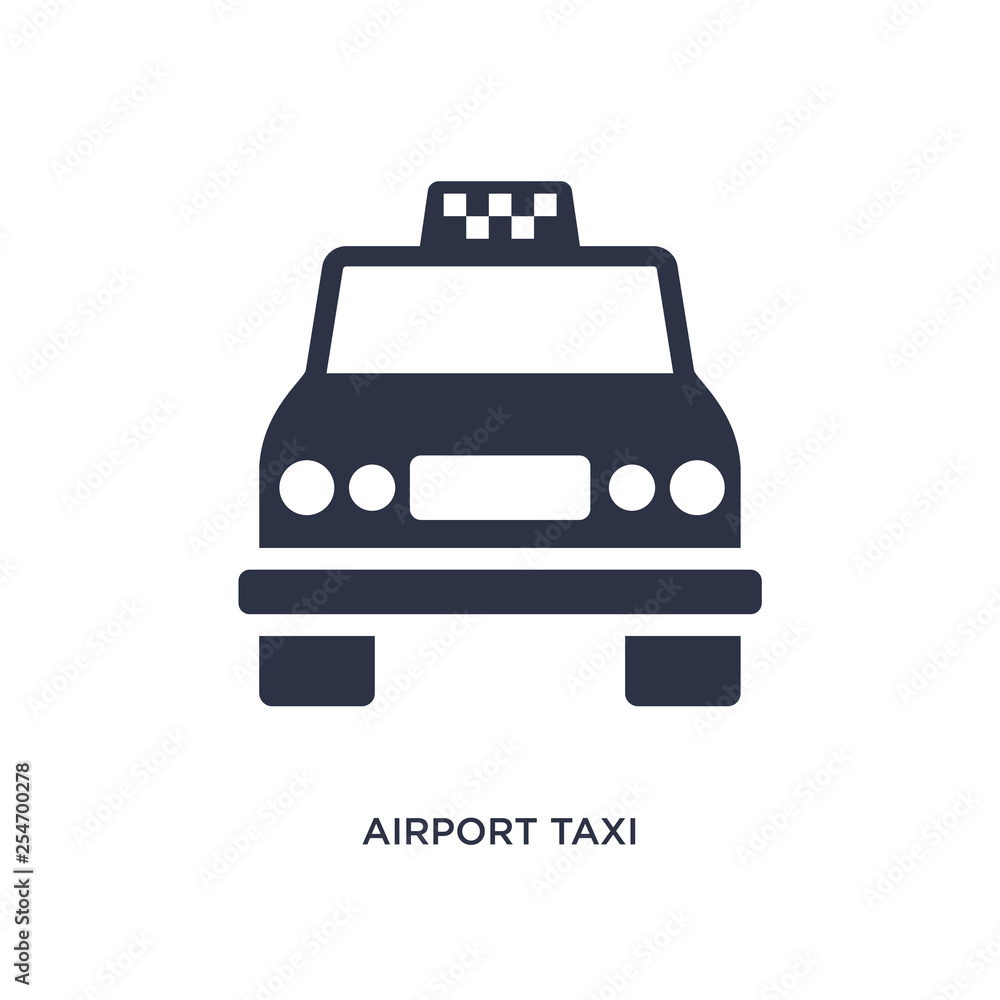 airport taxi icon on white background. Simple element illustration from airport terminal concept. airport taxi icon on white background. Simple element illustration from airport terminal concept.