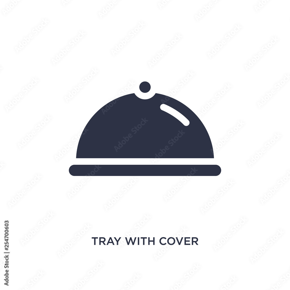 tray with cover icon on white background. Simple element illustration from airport terminal concept. tray with cover icon on white background. Simple element illustration from airport terminal concept.