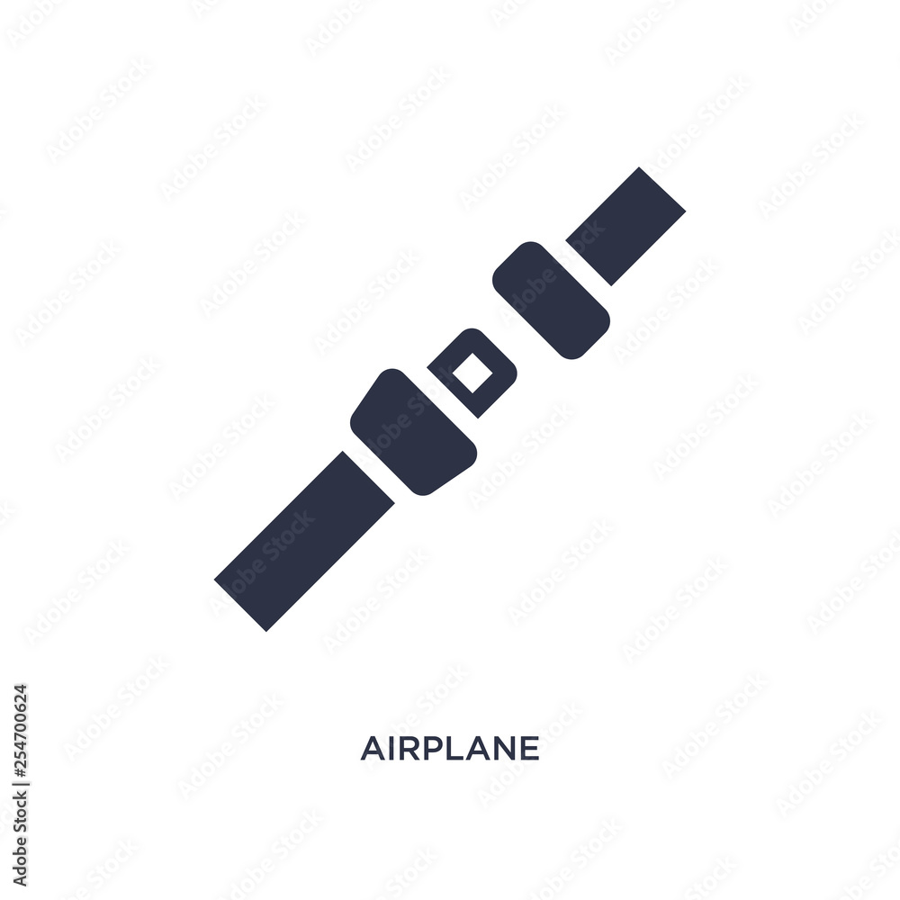 airplane security belt icon on white background. Simple element illustration from airport terminal concept. airplane security belt icon on white background. Simple element illustration from airport terminal concept.
