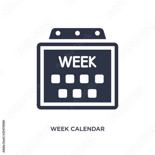 week calendar icon on white background. Simple element illustration from airport terminal concept.