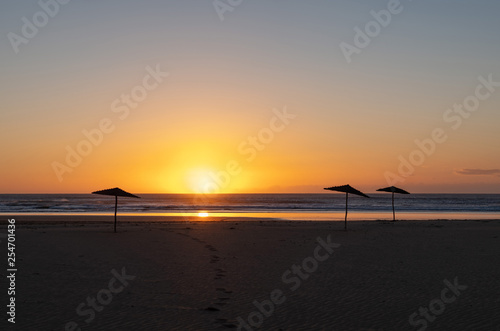 Coast of Sidi Kaouki, Morocco, Africa. Sunset time. morocco's wonderfully sleepy surf town