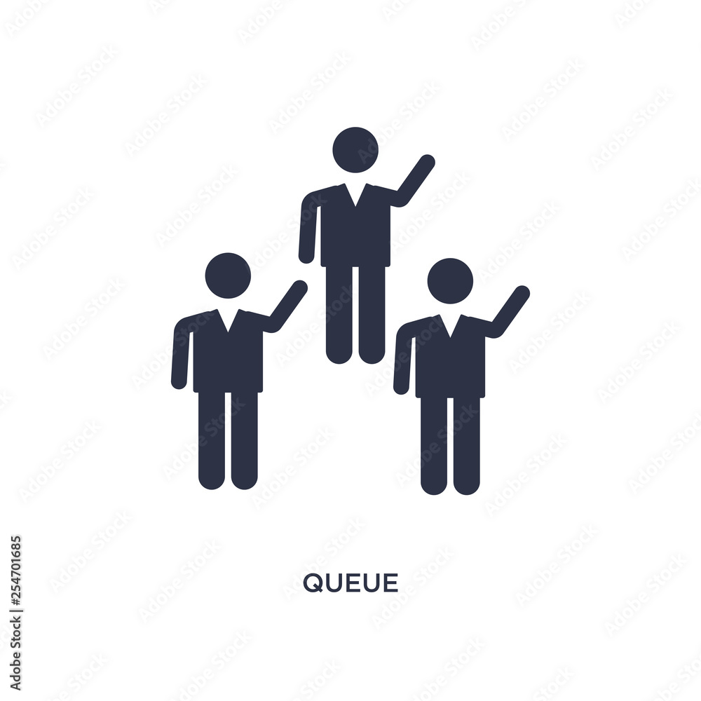 queue icon on white background. Simple element illustration from birthday party and wedding concept.