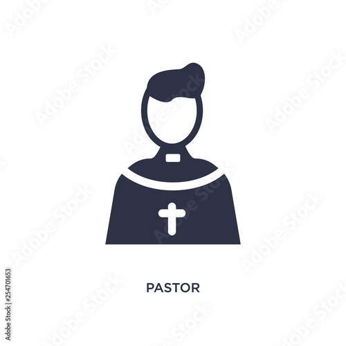 pastor icon on white background. Simple element illustration from birthday party and wedding concept.