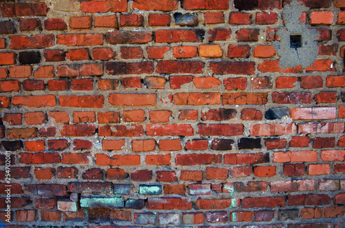 Grunge orange brick wall background texture