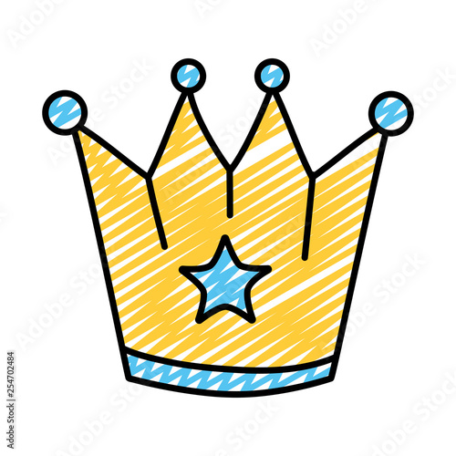 doodle metal crown object with stars design