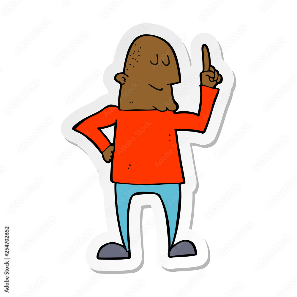 sticker of a cartoon man pointing finger sticker of a cartoon man pointing finger