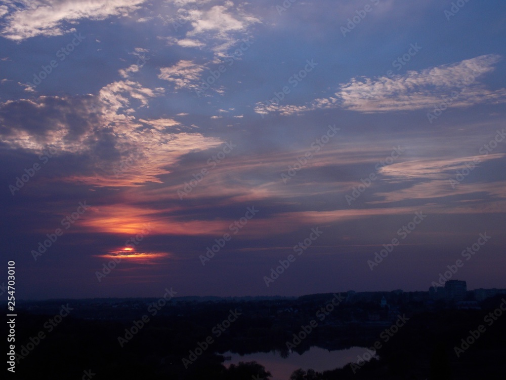 Fototapeta premium sunset over city