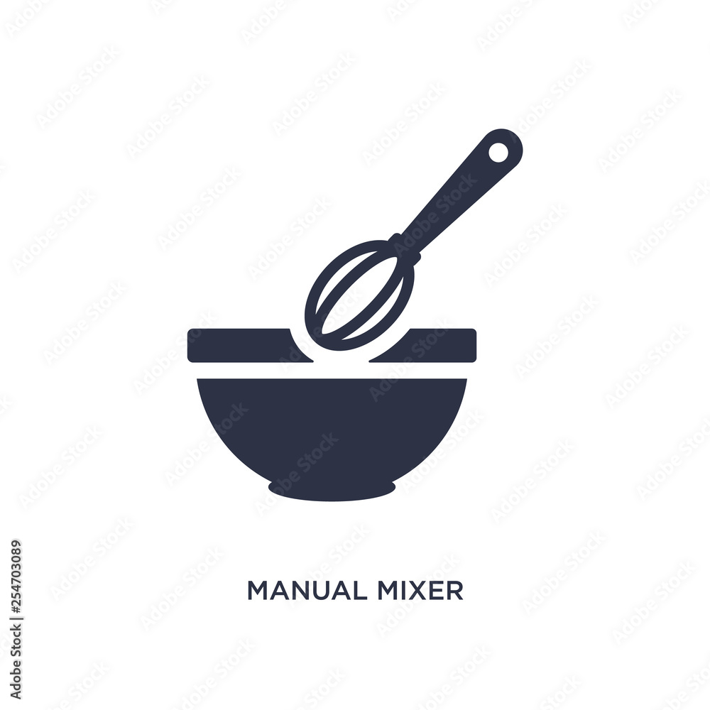 manual mixer icon on white background. Simple element illustration from bistro and restaurant concept. manual mixer icon on white background. Simple element illustration from bistro and restaurant concept.
