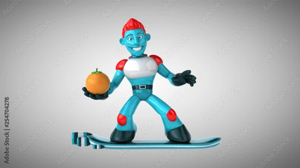 Robot surfing - 3D Animation Robot surfing - 3D Animation