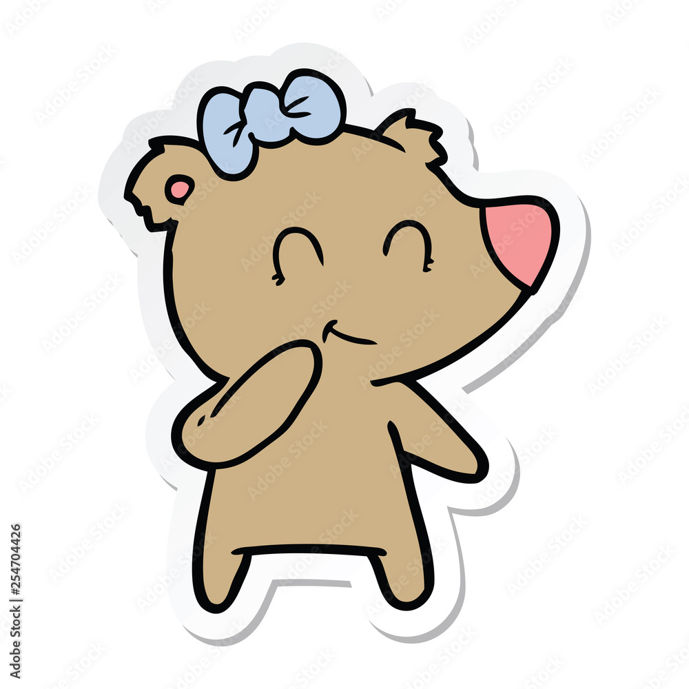 sticker of a female bear cartoon sticker of a female bear cartoon