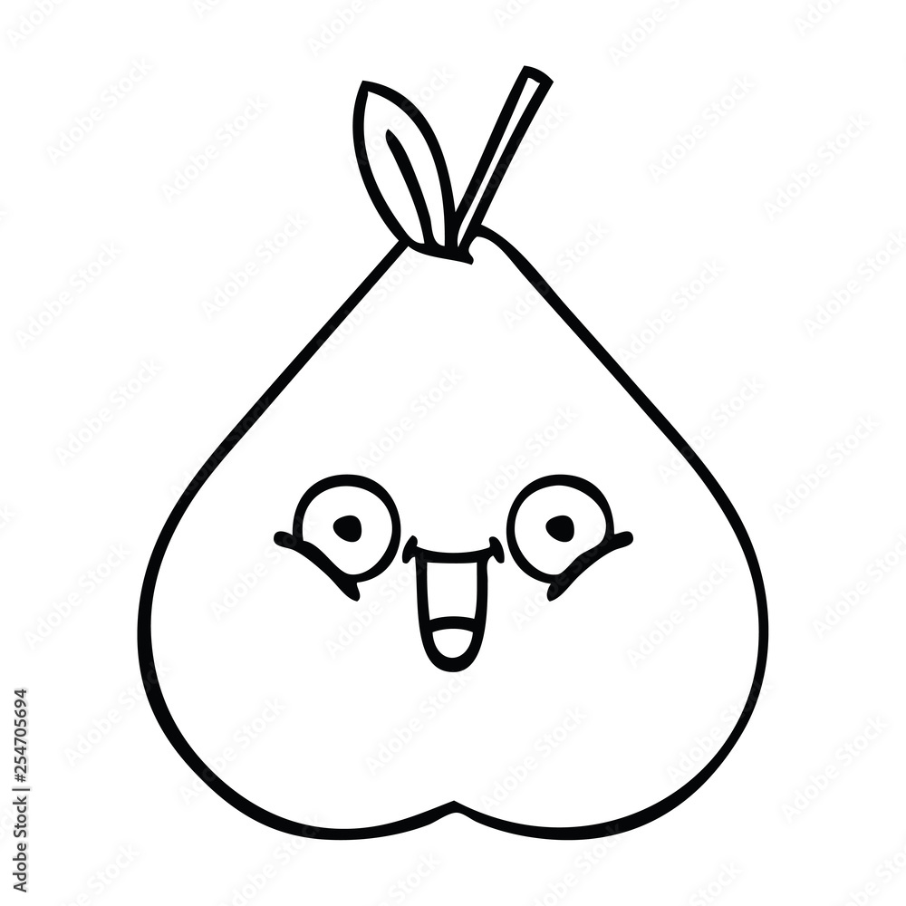 line drawing cartoon green pear line drawing cartoon green pear