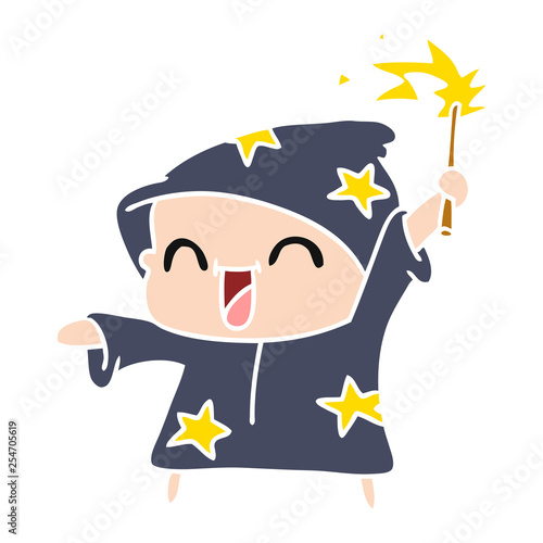 cartoon of a happy little wizard