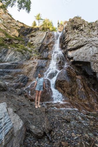 Waterfall in Altai Mountain...