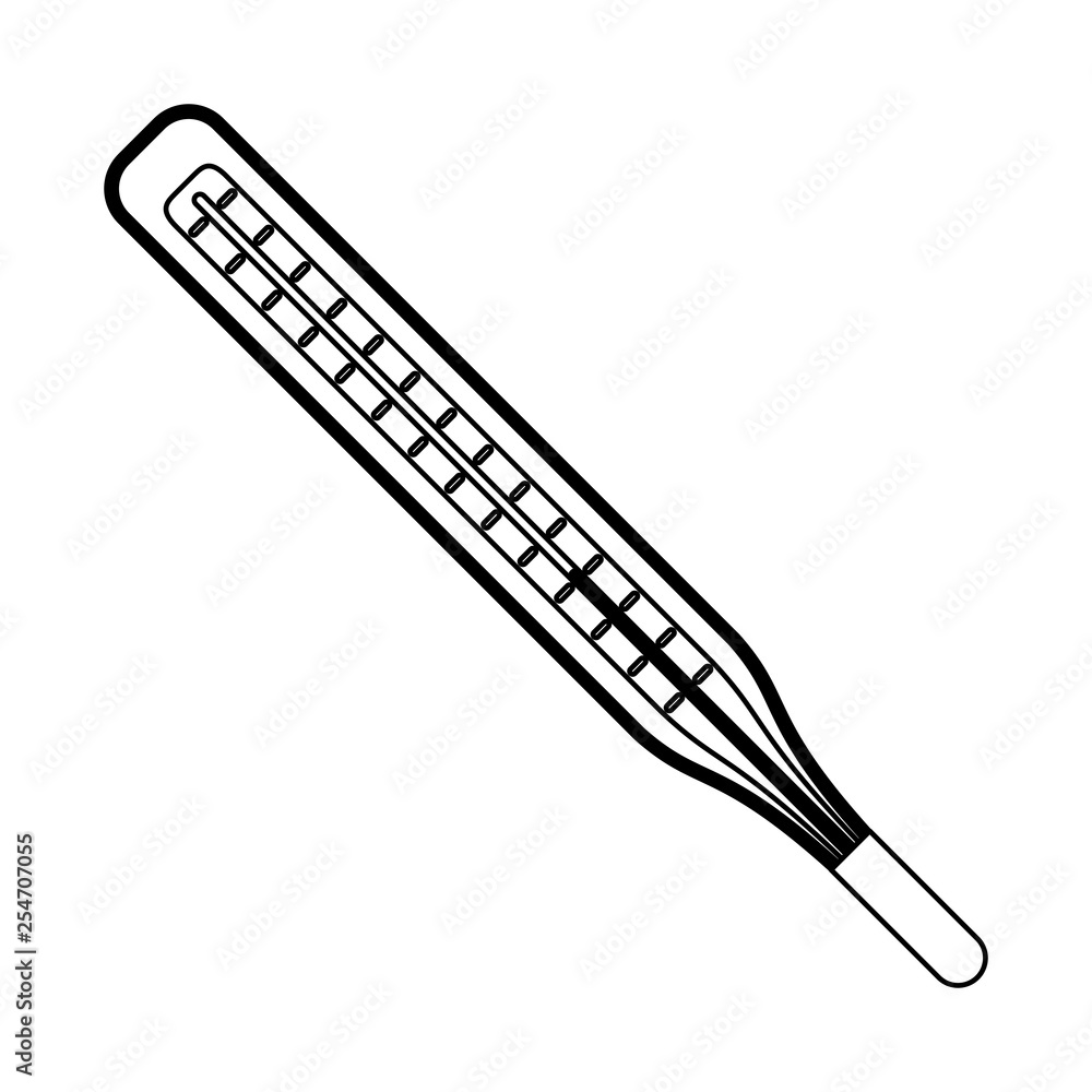 medical thermometer symbol isolated in black and white medical thermometer symbol isolated in black and white