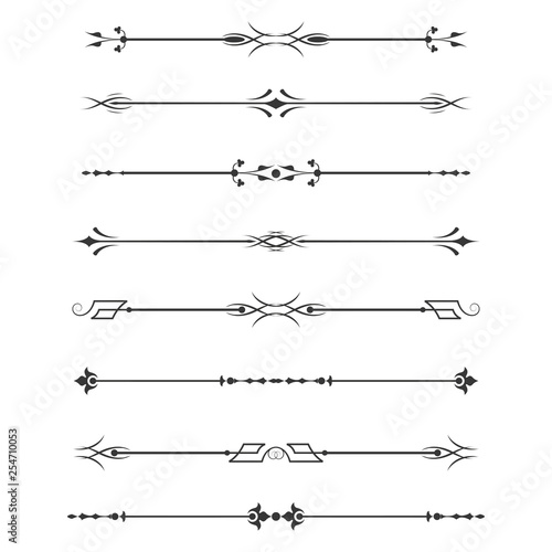 Set of calligraphic design elements- dividers,Thin line decoration objects