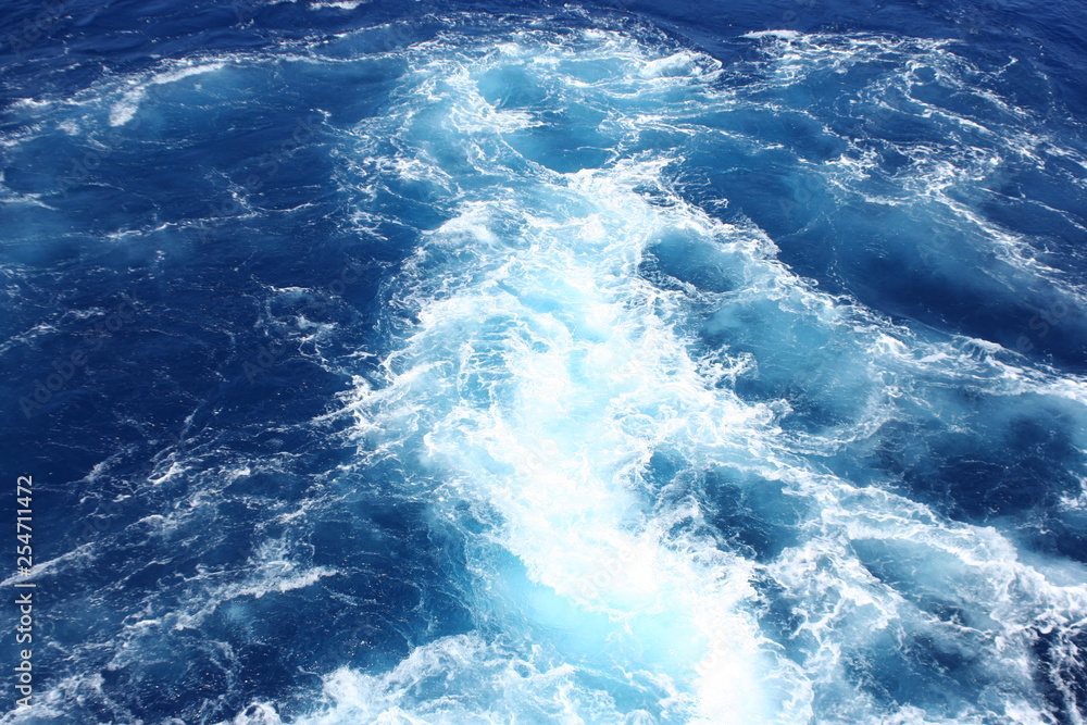 Fototapeta premium Burial at Sea Carrier Wake Path