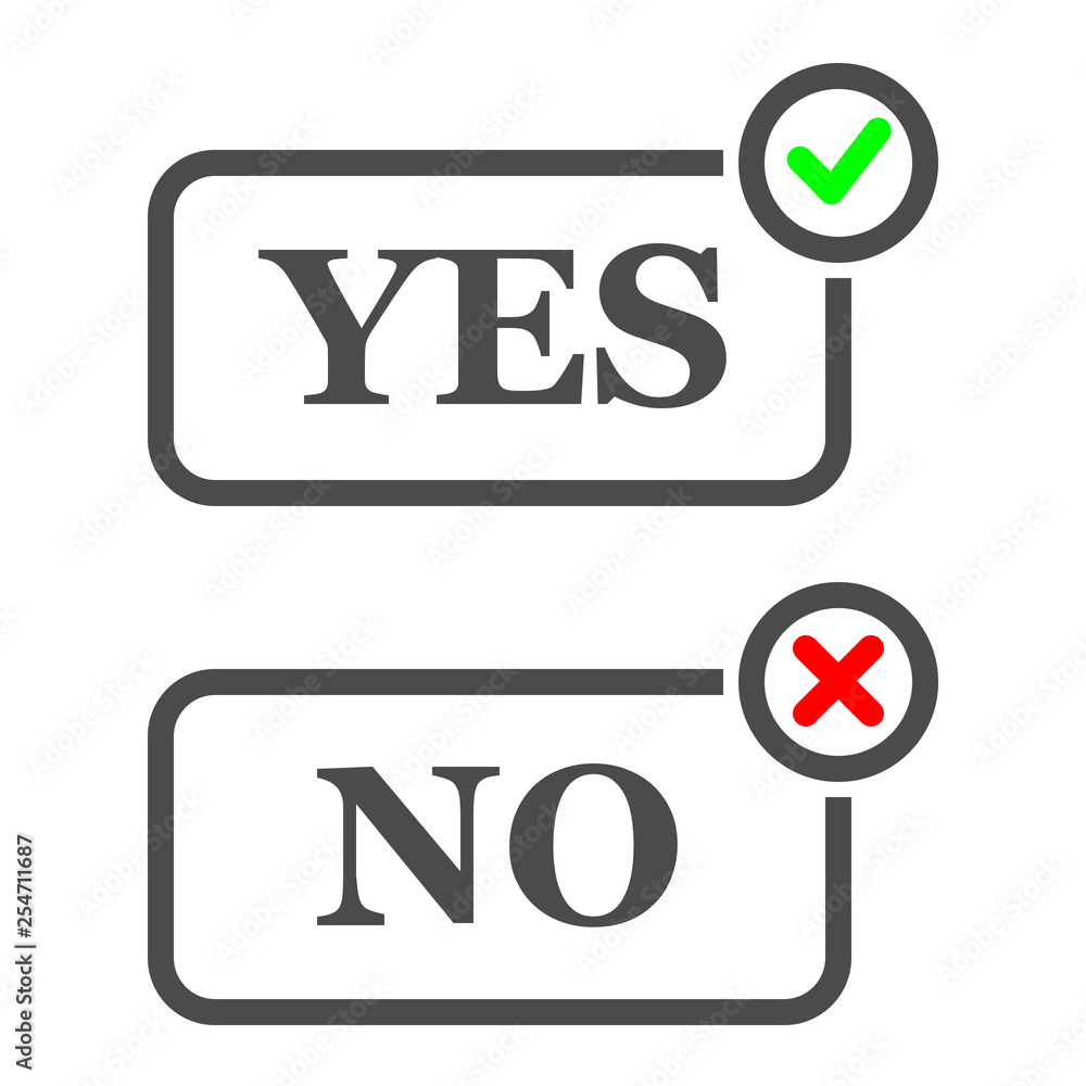 Yes and No check marks green and red. Vector. Pixel perfect vector graphics Yes and No check marks green and red. Vector. Pixel perfect vector graphics