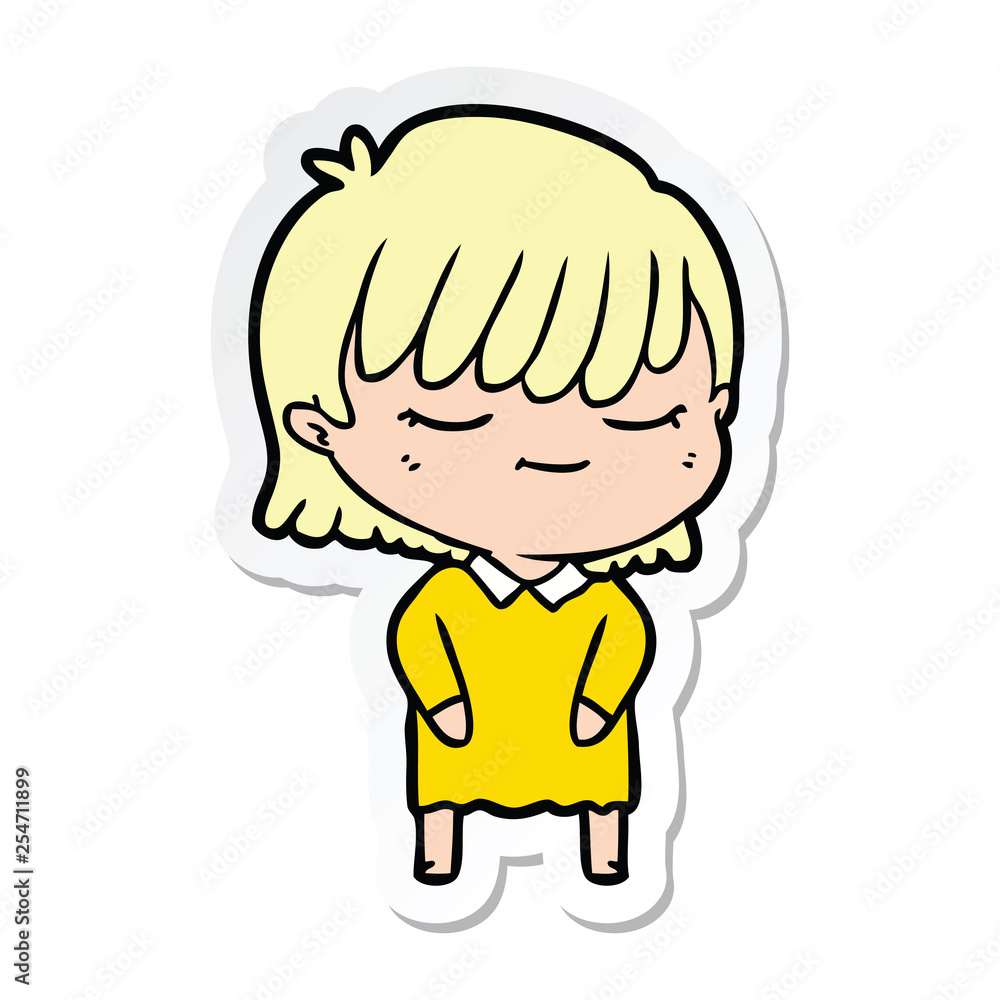 sticker of a cartoon woman sticker of a cartoon woman
