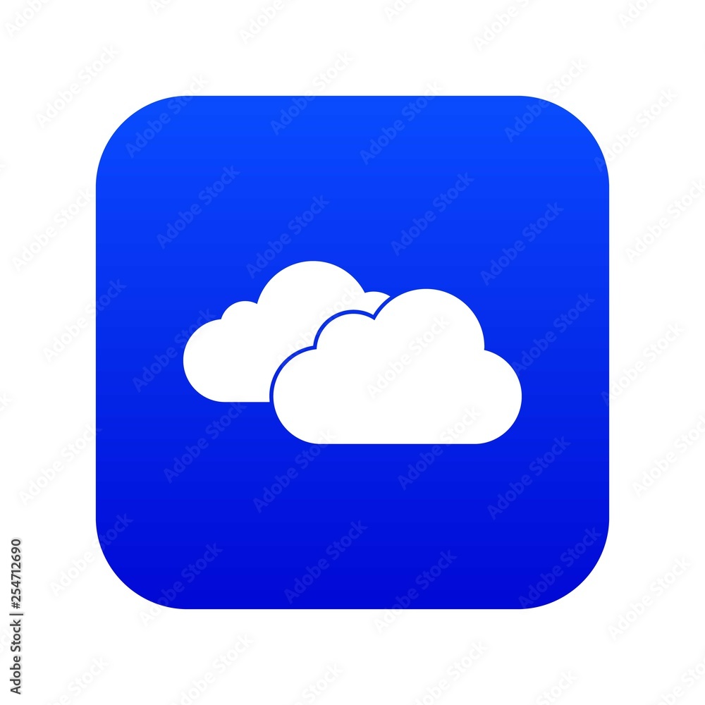 Clouds icon digital blue for any design isolated on white vector illustration Clouds icon digital blue for any design isolated on white vector illustration