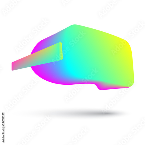 vector vr headset illustration. colorful virtual reality headset icon