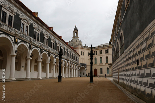 The stable yard Stahlhof which is part of the Dresden Castle. Castle residence of the rulers of Saxony