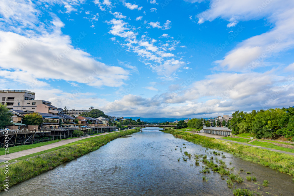 真夏の京都の鴨川