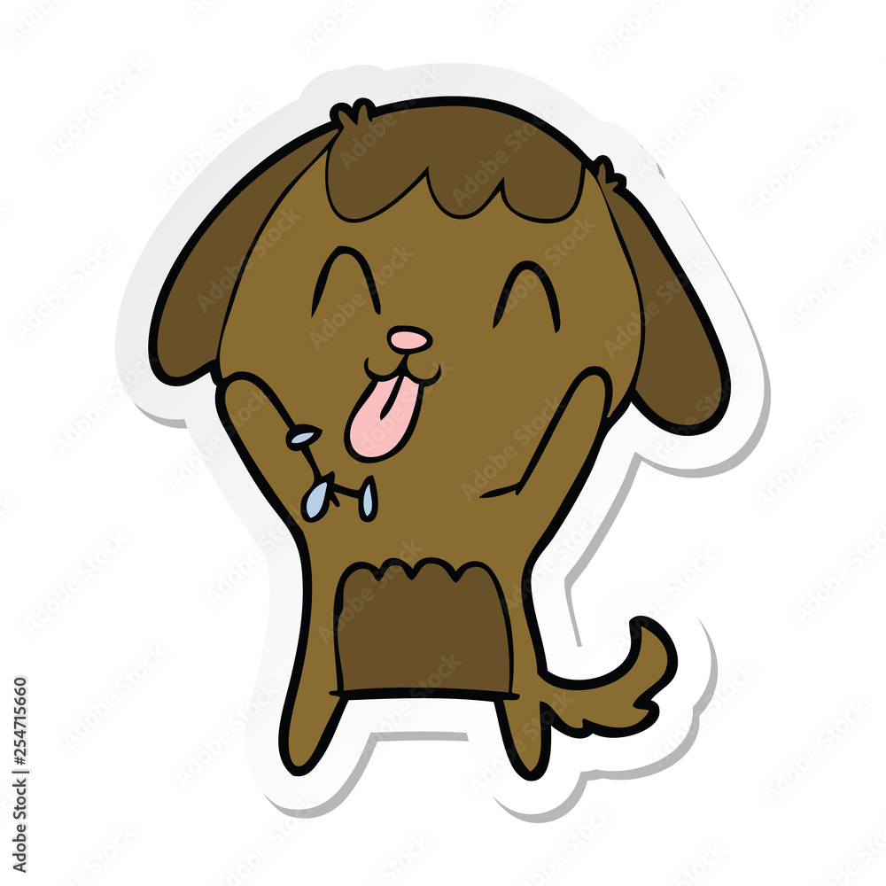 sticker of a cute cartoon dog sticker of a cute cartoon dog