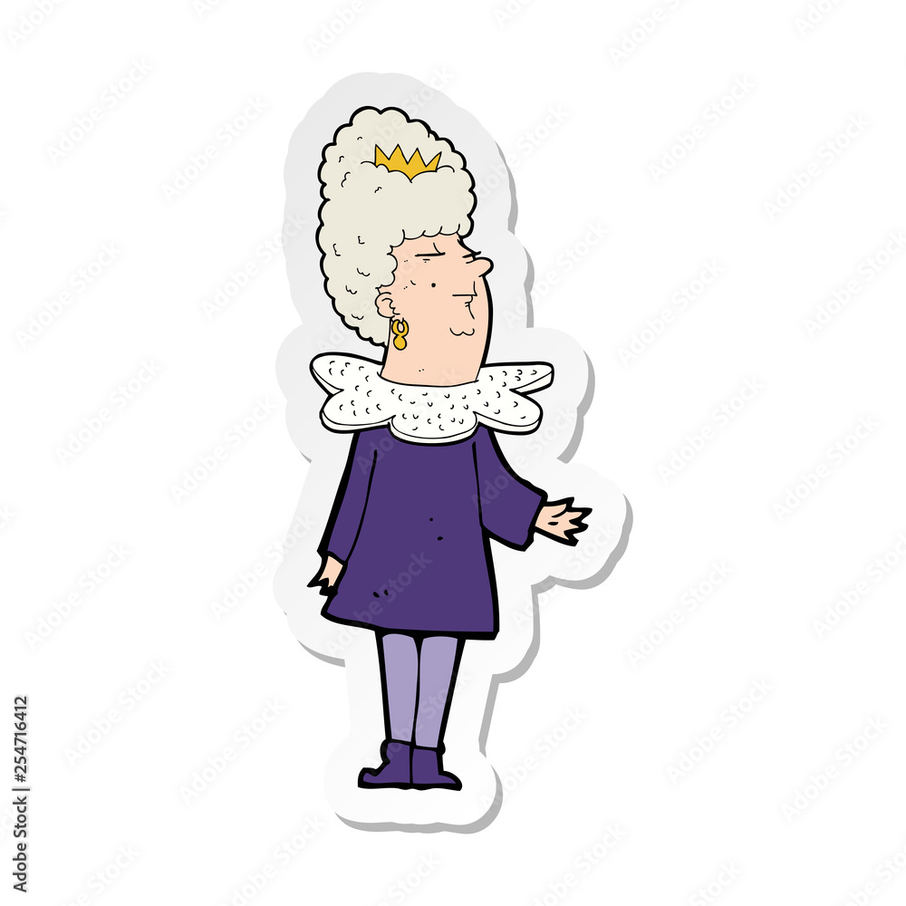 sticker of a cartoon queen sticker of a cartoon queen