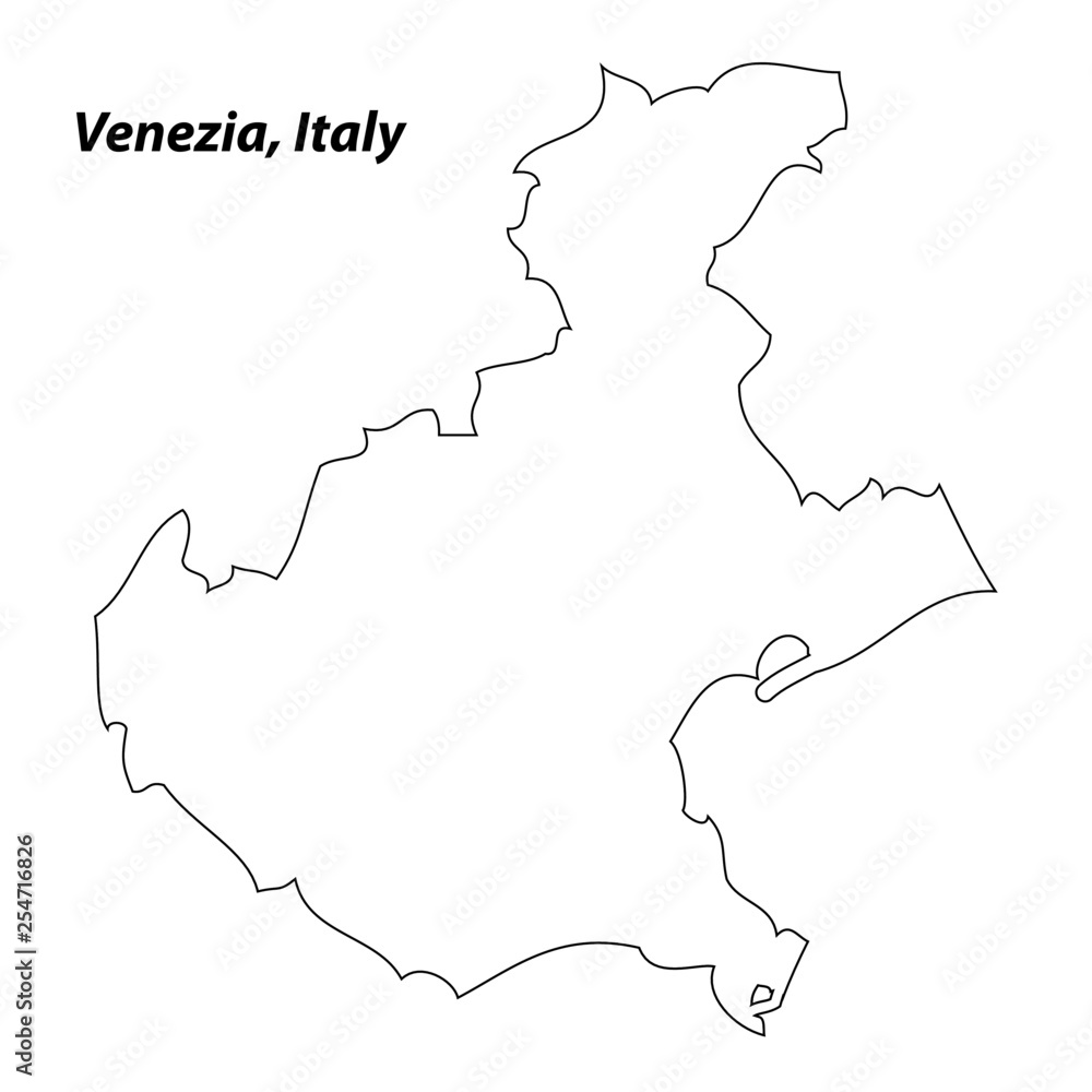 Venezia - map region of Italy
