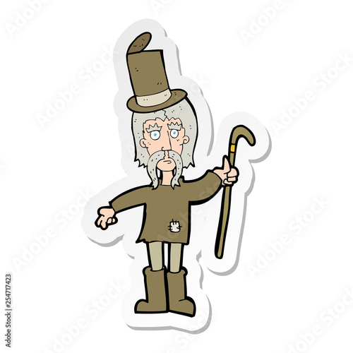 sticker of a cartoon man down on his luck