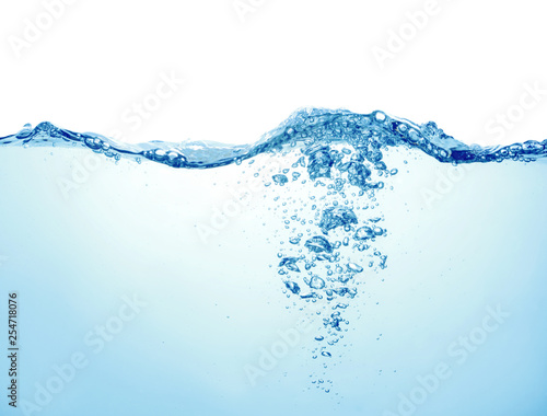blue water on white background