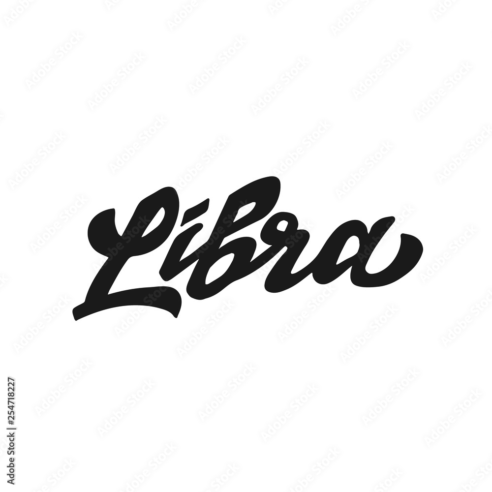 Naklejka premium libra zodiac hand lettering