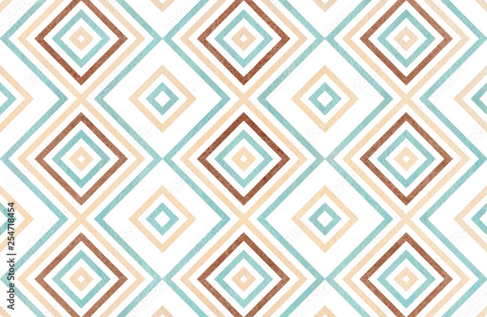 Watercolor geometrical pattern. Watercolor geometrical pattern.