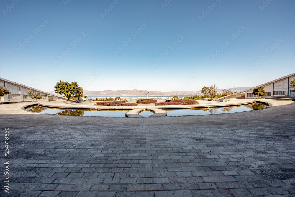 Fototapeta premium Urban building road platform