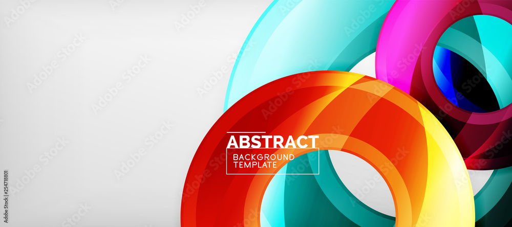 Modern geometric circles abstract background, colorful round shapes with shadow effects Modern geometric circles abstract background, colorful round shapes with shadow effects