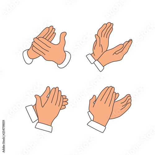claping hands icon from party outline collection. Thin line claping hands icon isolated on white background.