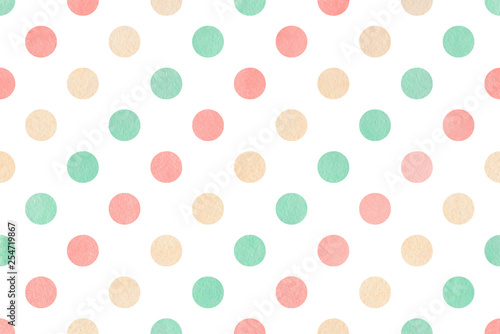 Watercolor polka dot background.