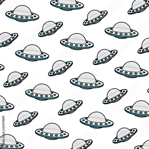 doodle ufo mystery object technology background