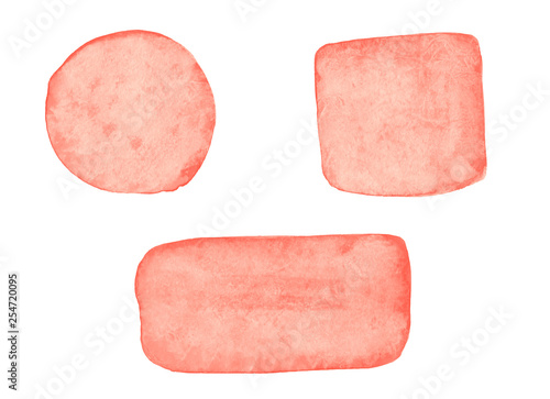 Set of light pink watercolor elements.
