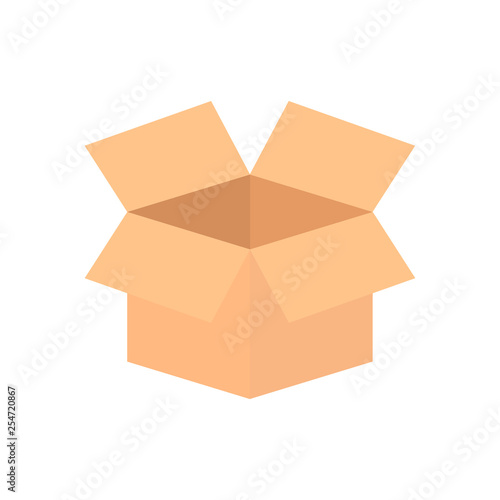  Box flat icon illustration isolated on white background