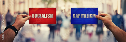 Принти на полотні socialism vs capitalism