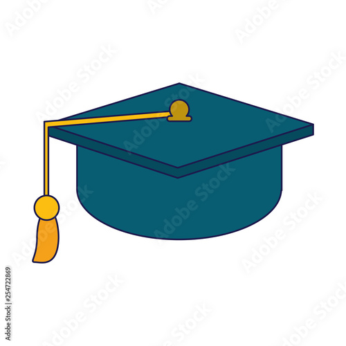 Graduation hat symbol isolated