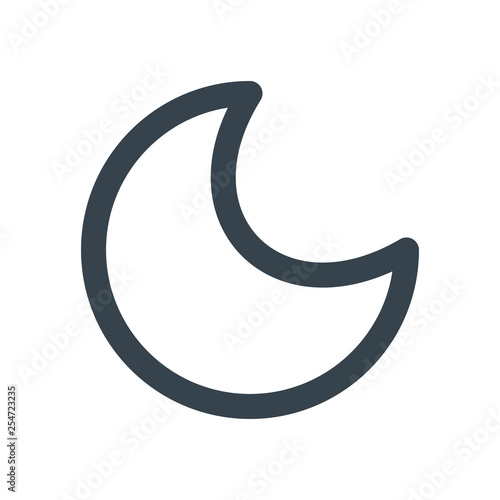 Half moon icon. Weather sign