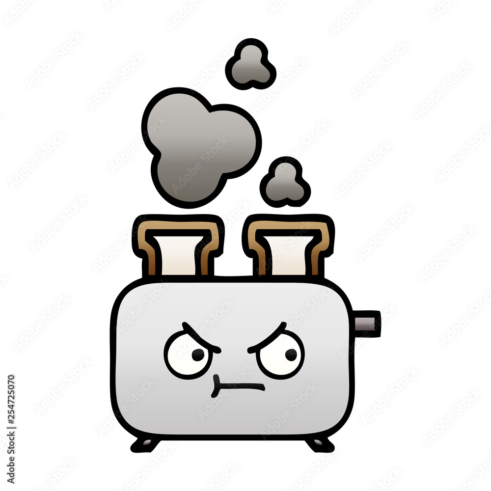 gradient shaded cartoon of a toaster gradient shaded cartoon of a toaster