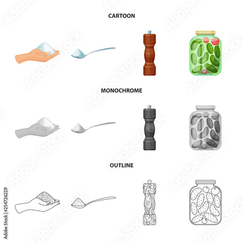 Isolated object of cooking and sea logo. Set of cooking and baking   stock symbol for web.
