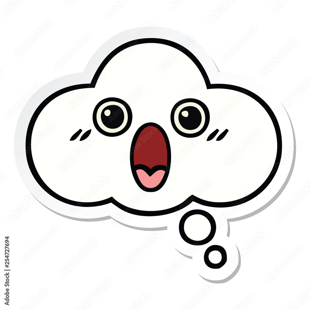 sticker of a cute cartoon thought bubble sticker of a cute cartoon thought bubble
