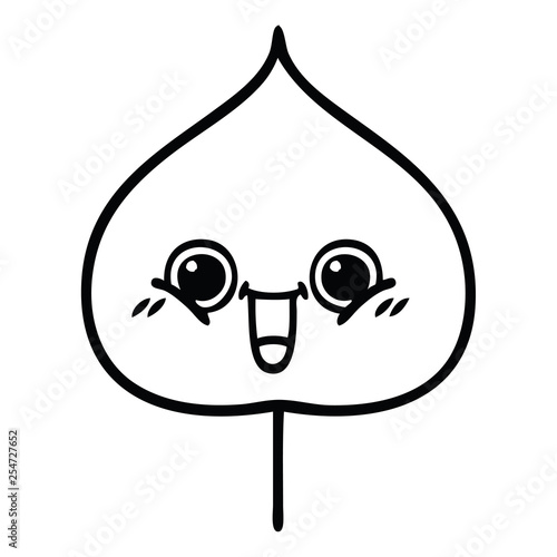 Canvastavla line drawing cartoon expressional leaf