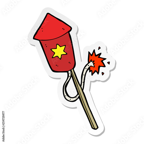 sticker of a cartoon firework with burning fuse