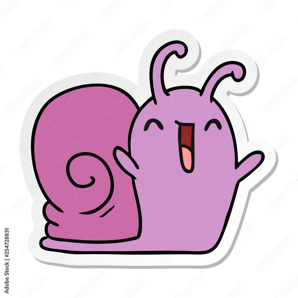 sticker cartoon kawaii happy cute snail sticker cartoon kawaii happy cute snail